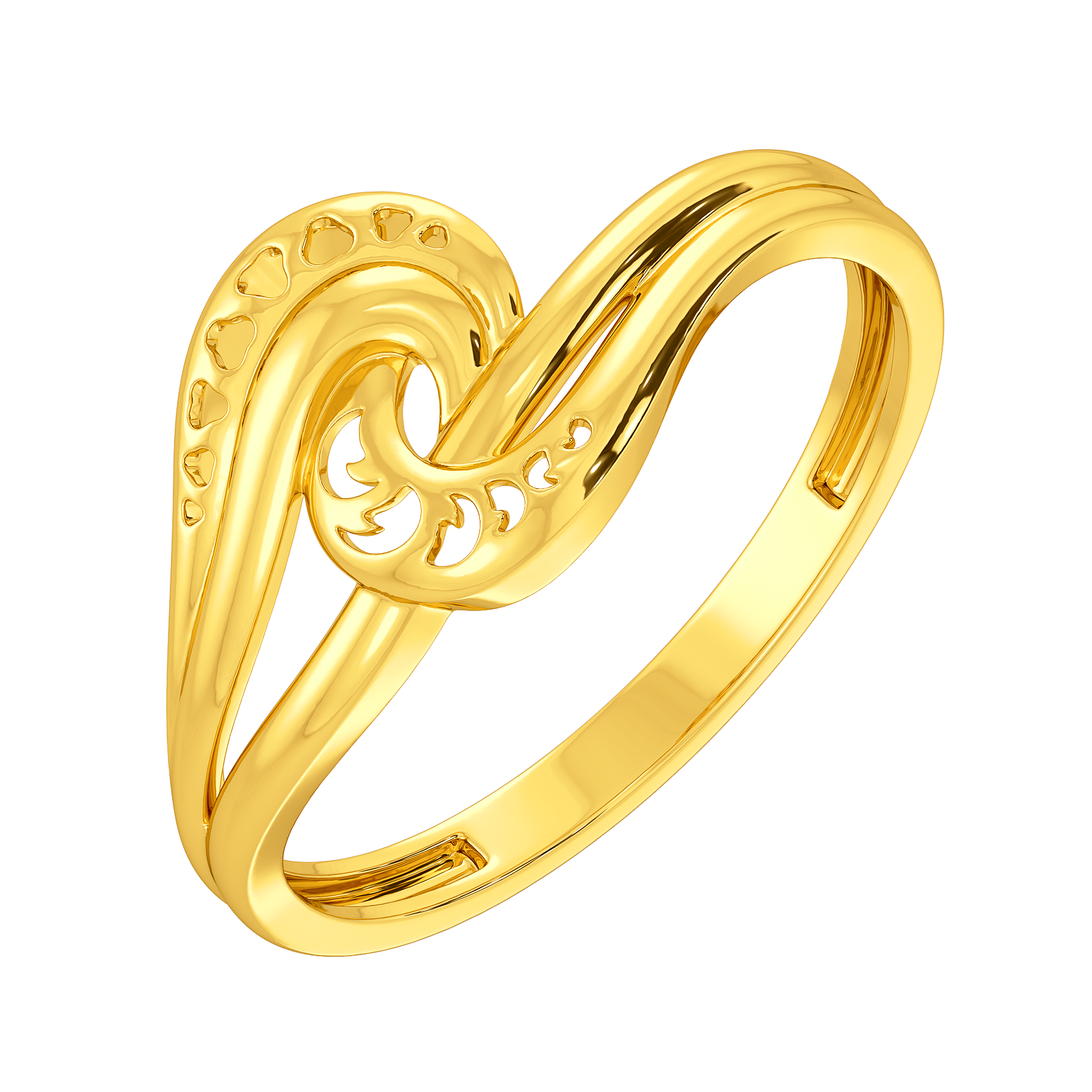 20-Pointer 18K Yellow Gold Ring for Women with a Curve JL AU G 117Y-A