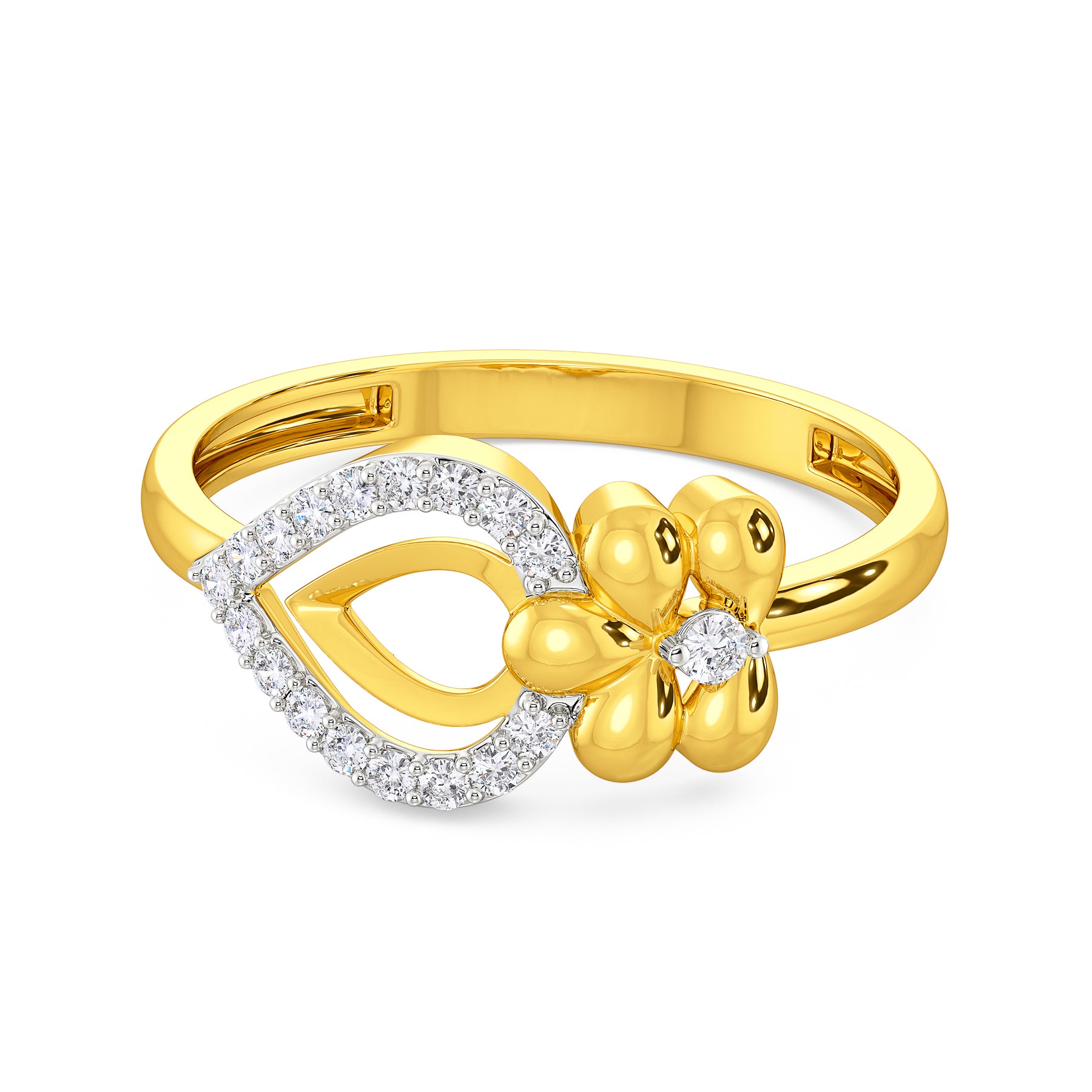CIFICA The Brass gold Palleted ring design for female is made to exude  every woman's femininity